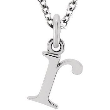 14K Lowercase Initial r 16&quot; Necklace - Balacia