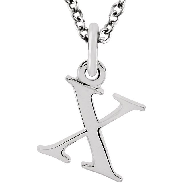 14K Lowercase Initial x 16&quot; Necklace - Balacia