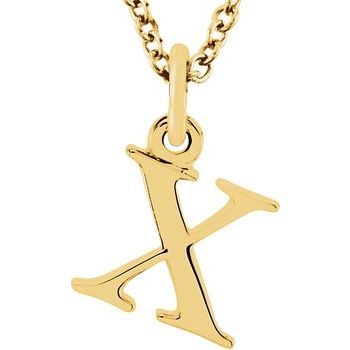 14K Lowercase Initial x 16&quot; Necklace - Balacia