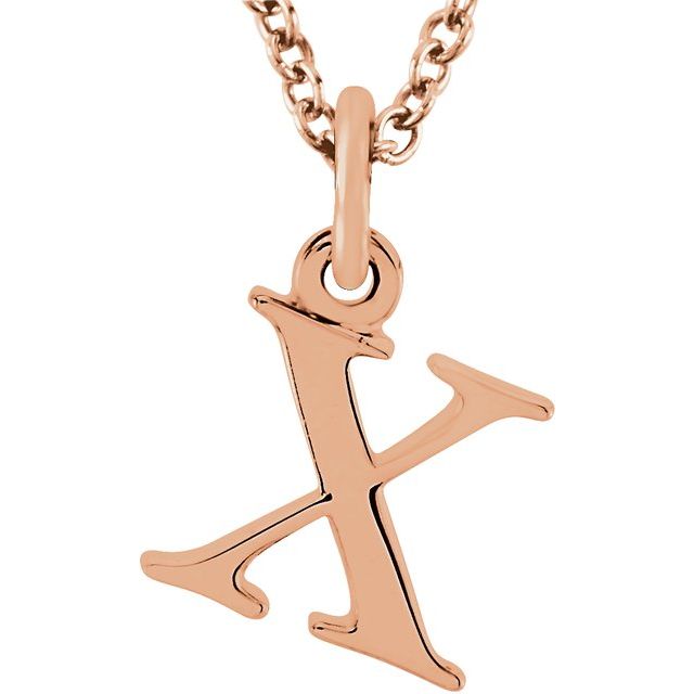 14K Lowercase Initial x 16&quot; Necklace - Balacia