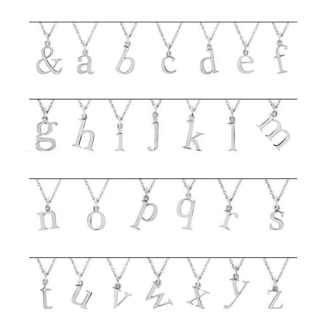 14K Lowercase Initial x 16&quot; Necklace - Balacia