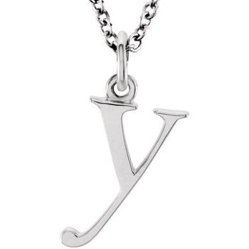 14K Lowercase Initial y 16" Necklace - Balacia