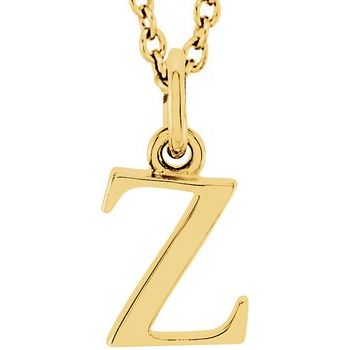 14K Lowercase Initial z 16&quot; Necklace - Balacia