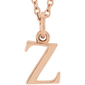 14K Lowercase Initial z 16&quot; Necklace - Balacia