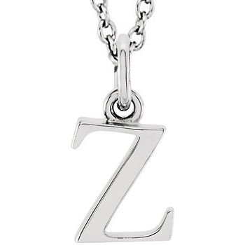 14K Lowercase Initial z 16&quot; Necklace - Balacia