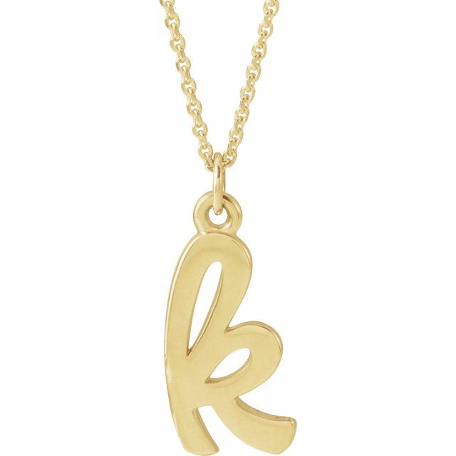 14K Petite Initial K 16" Necklace - Balacia