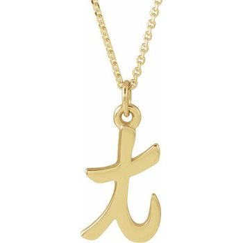 14K Petite Initial T 16&quot; Necklace - Balacia