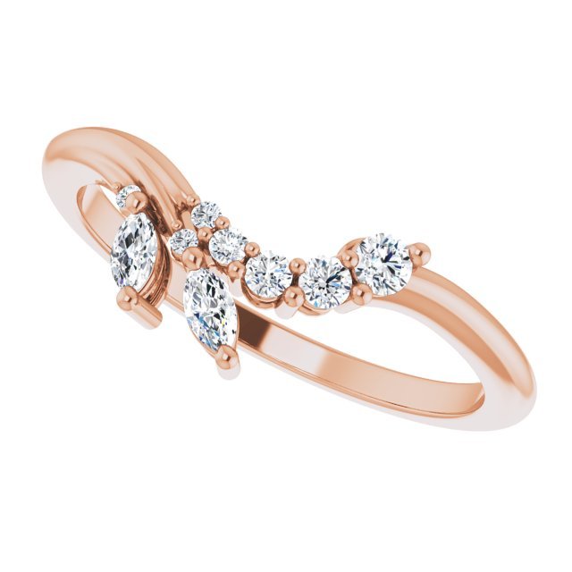 14K Rose 1/5 CTW Diamond Contour Band - Balacia