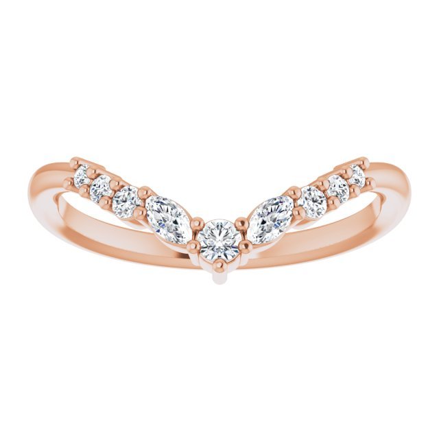 14K Rose 1/5 CTW Diamond Contour Band - Balacia