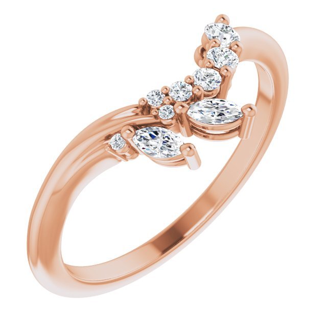 14K Rose 1/5 CTW Diamond Contour Band - Balacia