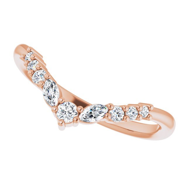 14K Rose 1/5 CTW Diamond Contour Band - Balacia