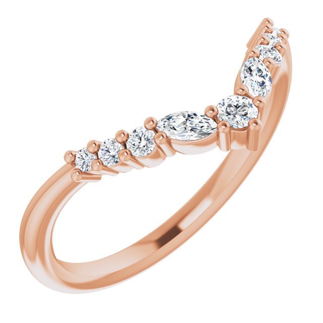 14K Rose 1/5 CTW Diamond Contour Band - Balacia