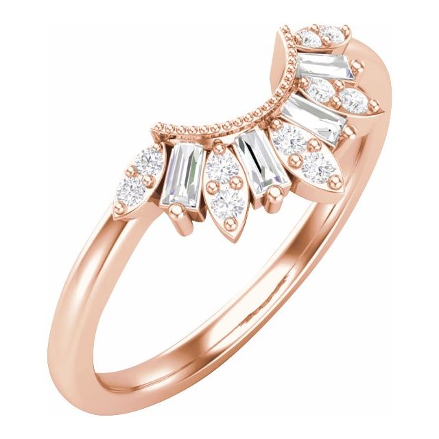 14K Rose 1/5 CTW Diamond Contour Band - Balacia