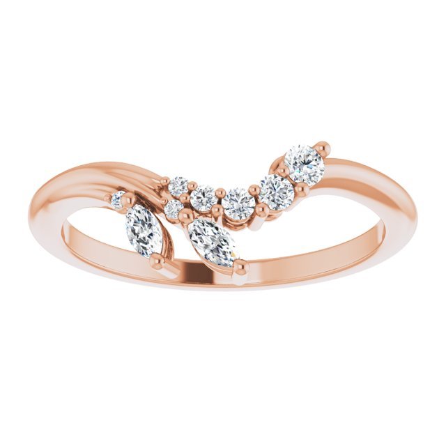 14K Rose 1/5 CTW Diamond Contour Band - Balacia