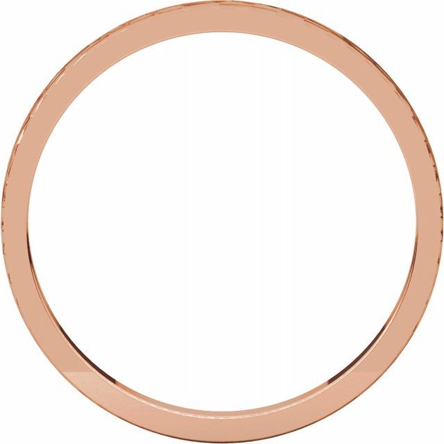 14K Rose 2 mm Flat Band with Hammer Finish - Balacia