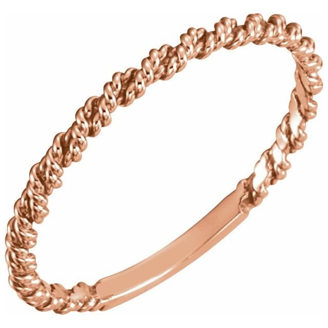 14K Rose 2 mm Twisted Rope Band - Balacia