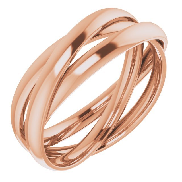 14K Rose 2.4mm Three Band Rolling Ring - Balacia