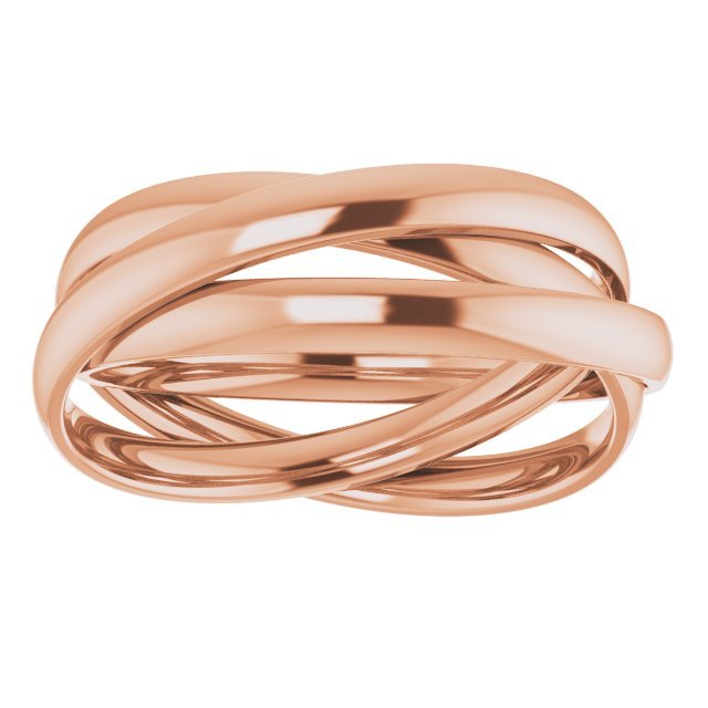 14K Rose 2.4mm Three Band Rolling Ring - Balacia