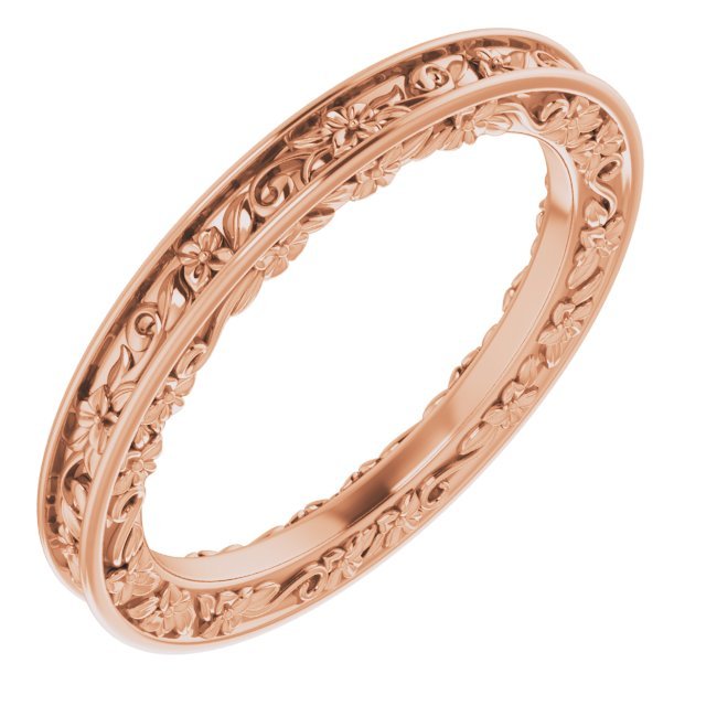 14K Rose 2.5 mm 2.5 mm Floral Band - Balacia