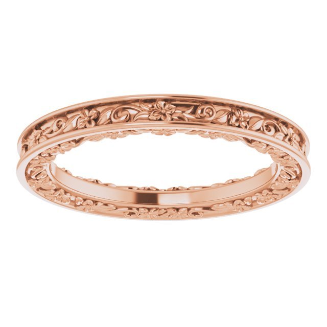 14K Rose 2.5 mm 2.5 mm Floral Band - Balacia