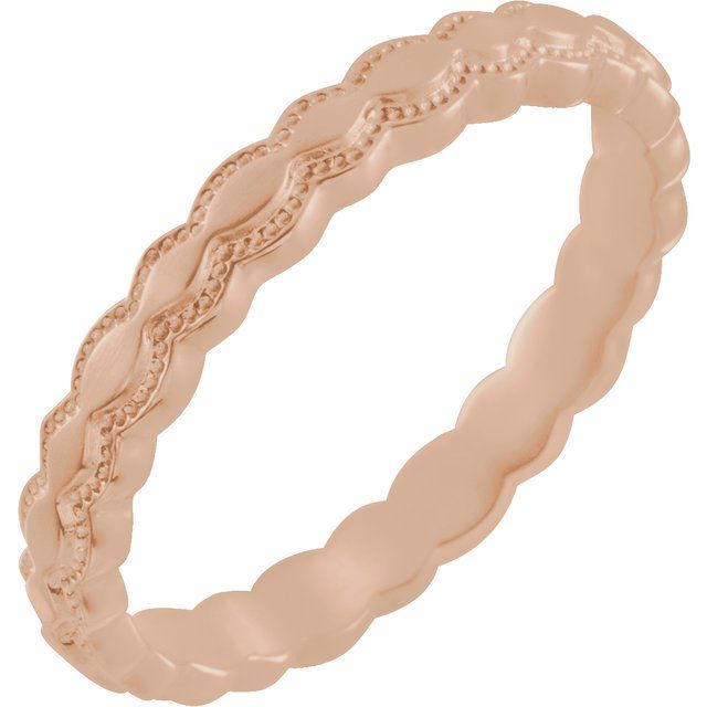 14K Rose 2.9 mm Textured Band - Balacia