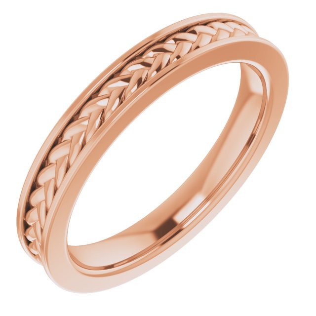 14K Rose 3 mm Woven Design Band - Balacia