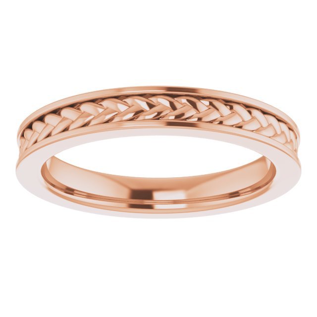 14K Rose 3 mm Woven Design Band - Balacia