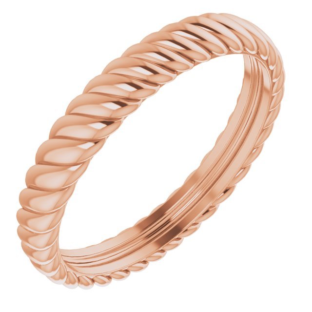 14K Rose 3.5 mm Rope Band - Balacia