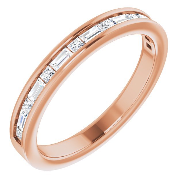 14K Rose 3/8 CTW Diamond Channel - Set Anniversary Band - Balacia