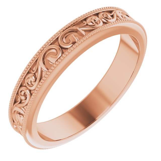 14K Rose 4 mm Sculptural - Inspired Band - Balacia