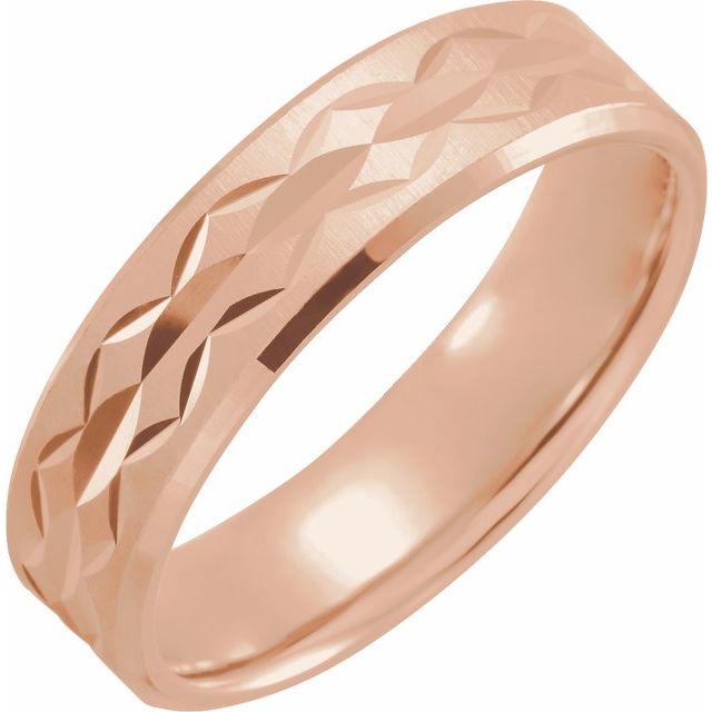 14K Rose 6 mm Design Band with Satin/Polished Finish - Balacia