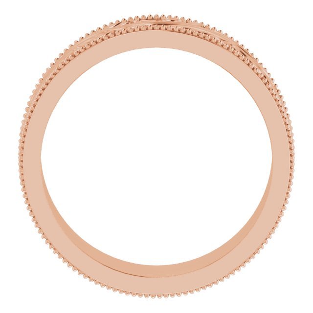 14K Rose 6 mm Sculptural - Inspired Band with Milgrain - Balacia