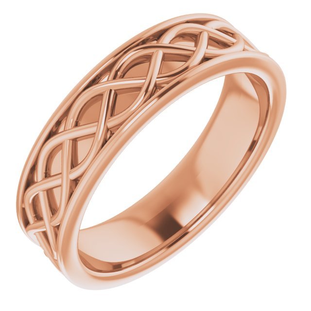 14K Rose 6 mm Woven - Design Band - Balacia