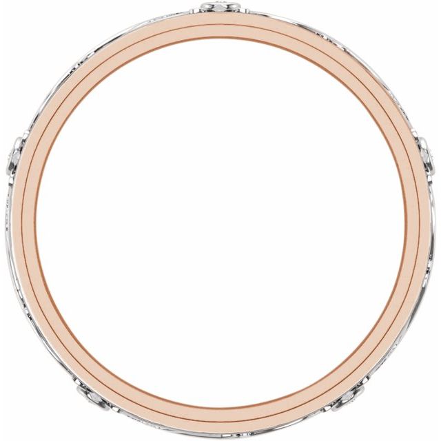 14K Rose/White 6.5 mm Infinity - Inspired Band - Balacia