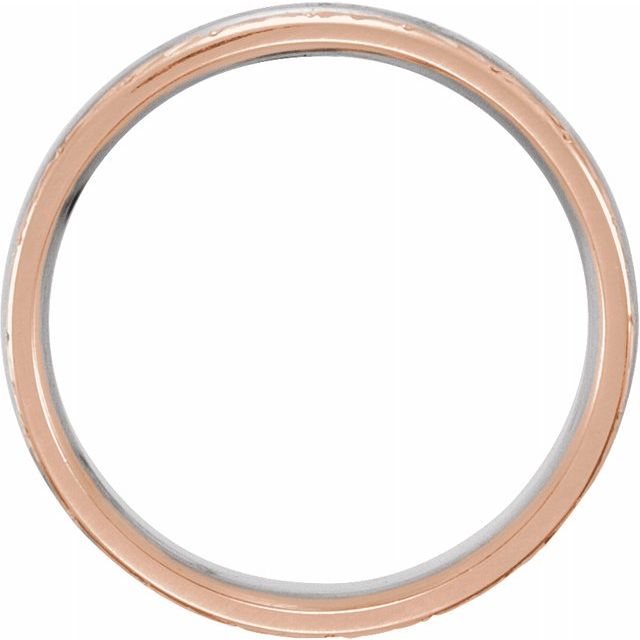 14K Rose/White/Rose 6 mm Design - Engraved Band - Balacia