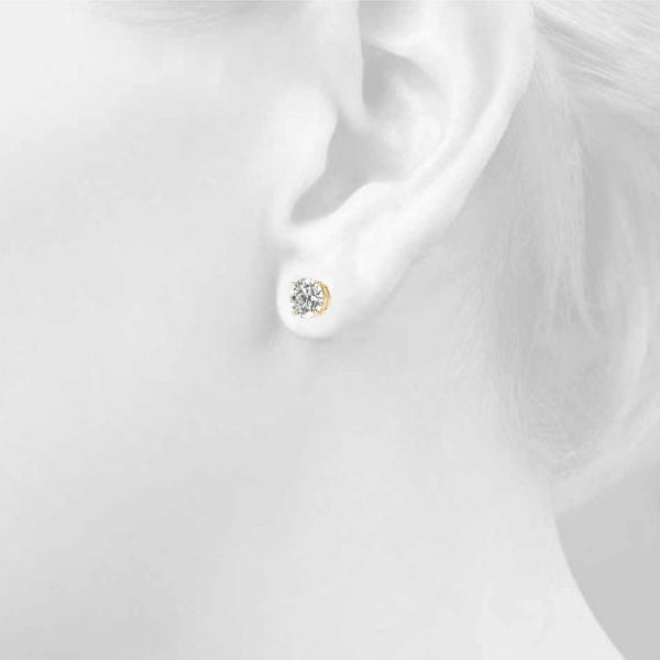 14k Round Moissanite Studs Earrings - Balacia