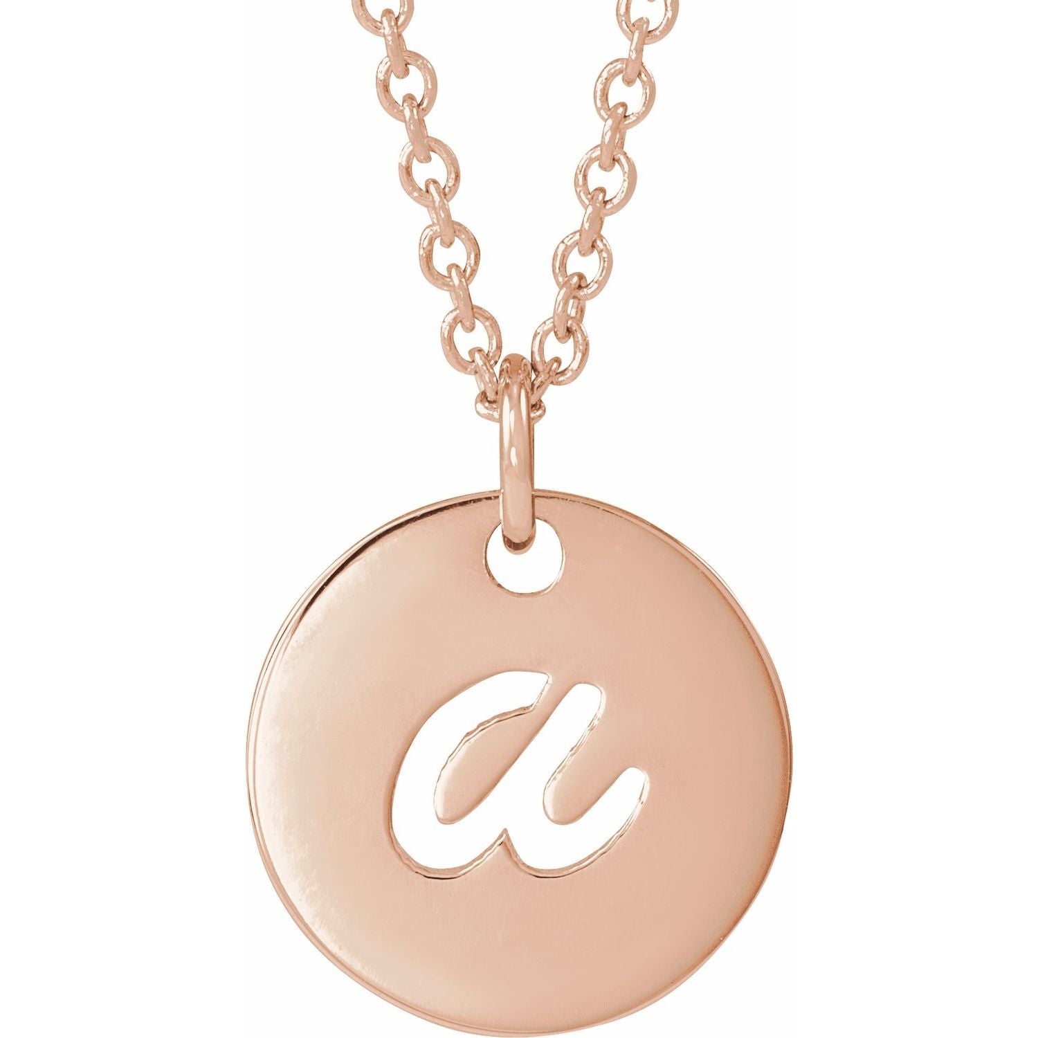 14K Script Initial A 16 - 18&quot; Necklace - Balacia