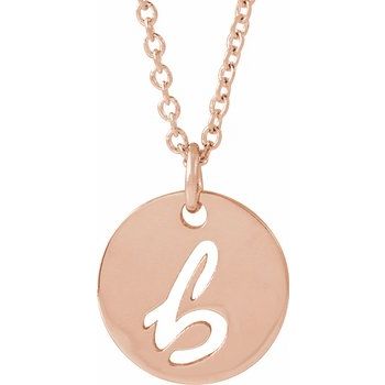 14K Script Initial B 16 - 18&quot; Necklace - Balacia