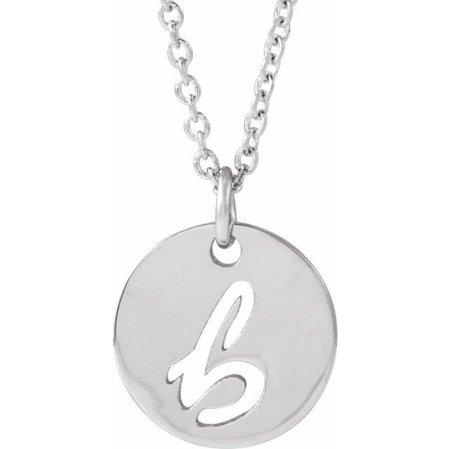 14K Script Initial B 16 - 18&quot; Necklace - Balacia