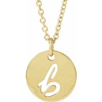 14K Script Initial B 16 - 18&quot; Necklace - Balacia