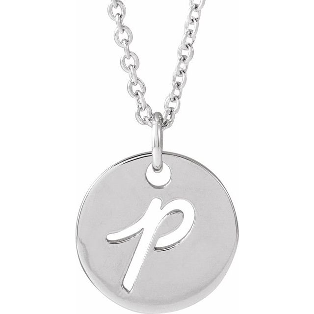 14K Script Initial P 16 - 18&quot; Necklace - Balacia