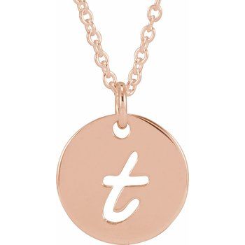 14K Script Initial T 16 - 18&quot; Necklace - Balacia