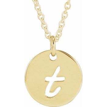 14K Script Initial T 16 - 18&quot; Necklace - Balacia