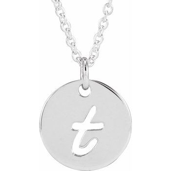 14K Script Initial T 16 - 18&quot; Necklace - Balacia