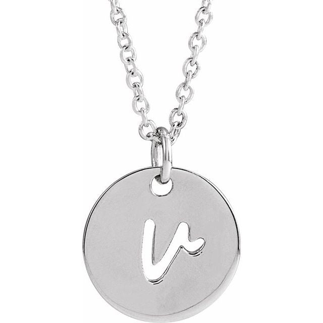 14K Script Initial V 16 - 18&quot; Necklace - Balacia