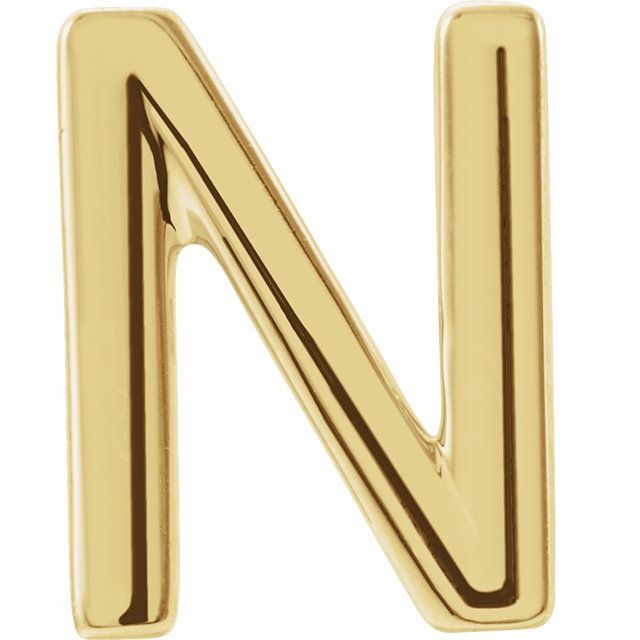 14K Single Initial N Earring - Balacia