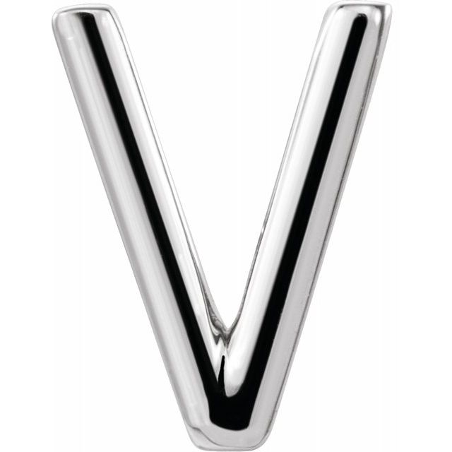 14K Single Initial V Earring - Balacia