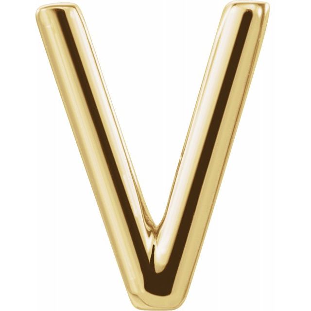 14K Single Initial V Earring - Balacia