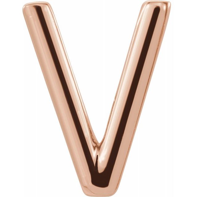 14K Single Initial V Earring - Balacia