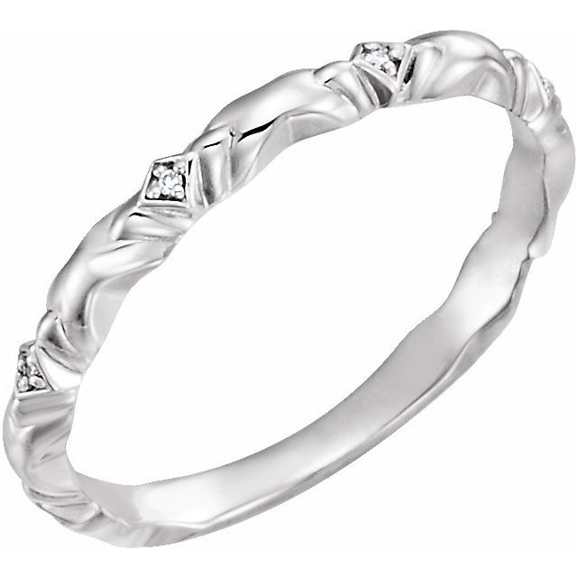 14K White .02 CTW Diamond Anniversary Band - Balacia